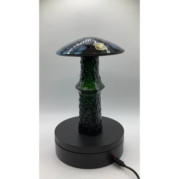 Bo Borgstrom Åseda Ebeling Reuss Blown Glass Mushroom-7.0 in Emerald-Sweden-NOS